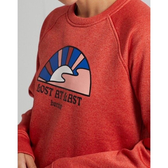 Burton Oak Crew Fleece Red Crewneck Sweatshirt Lost At Last Women’s Xtra Large - Picture 1 of 10